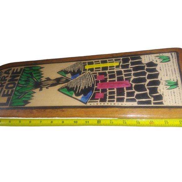 Sierra Leone Hand Carved Wooden "GREETING FROM SIERRA LEONE" Sign Plaque African - Picture 4 of 4